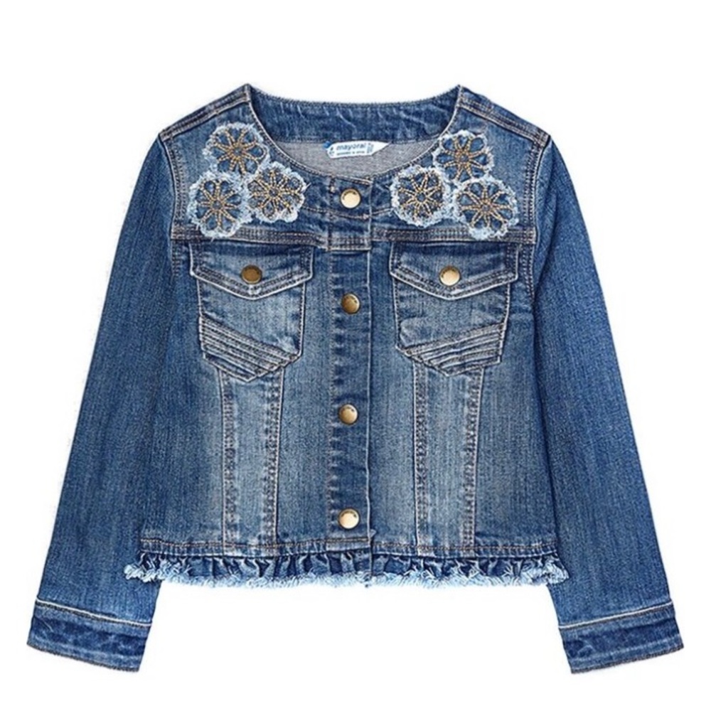 Mayoral Embroidered Denim Jacket